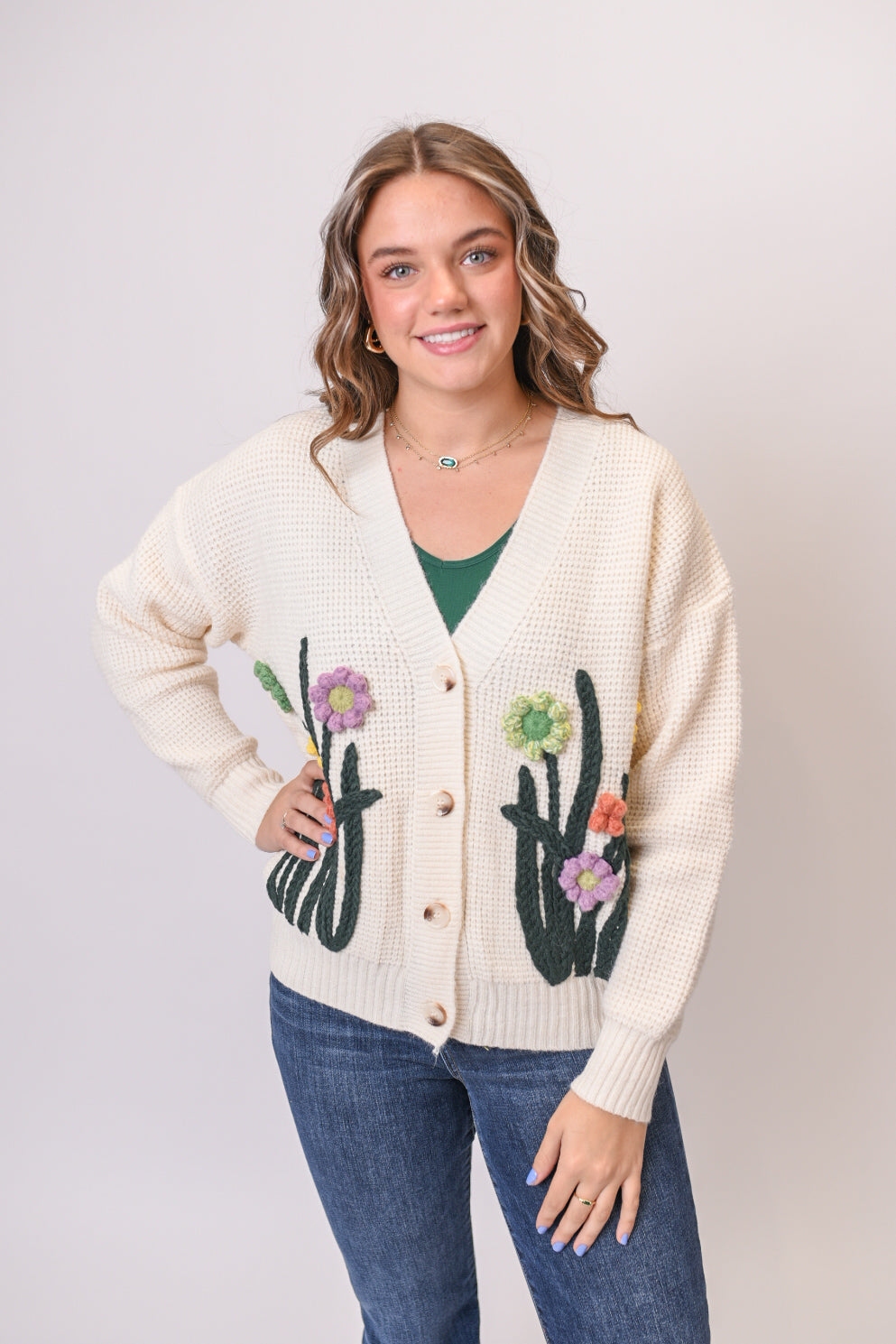 Wild Bloom Hand Embroidered Cardigan