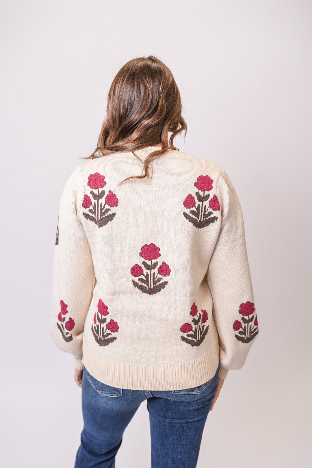 Scattered Flowers Floral Sweater