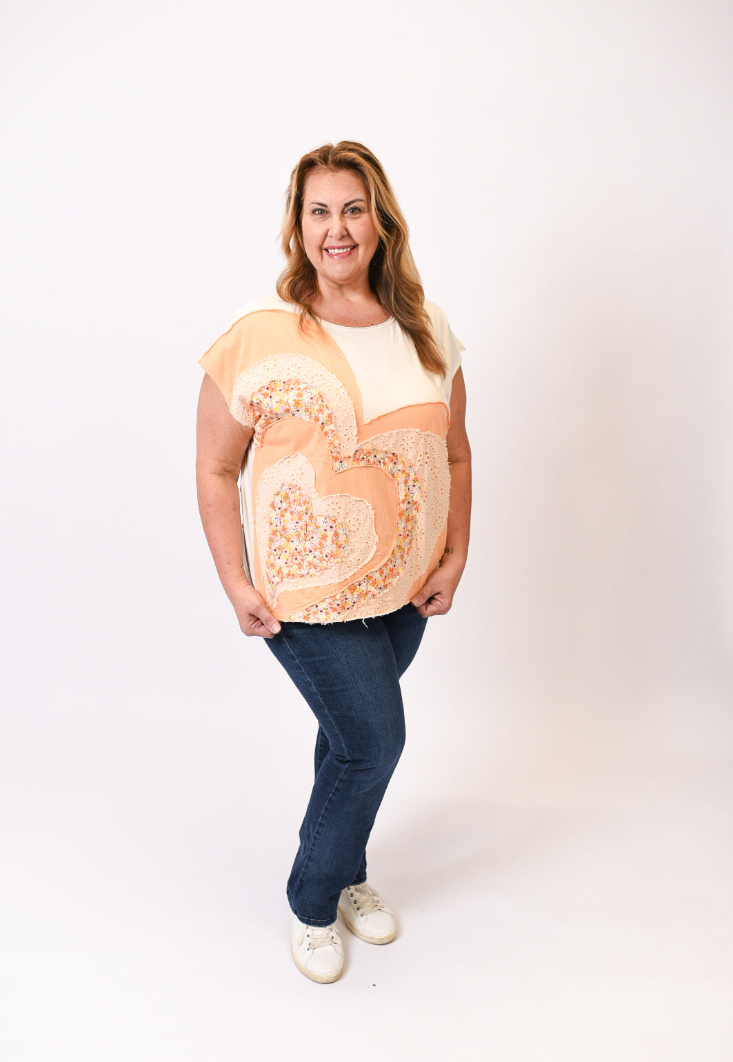 Big Hearted Patchwork Top Oli and Hali