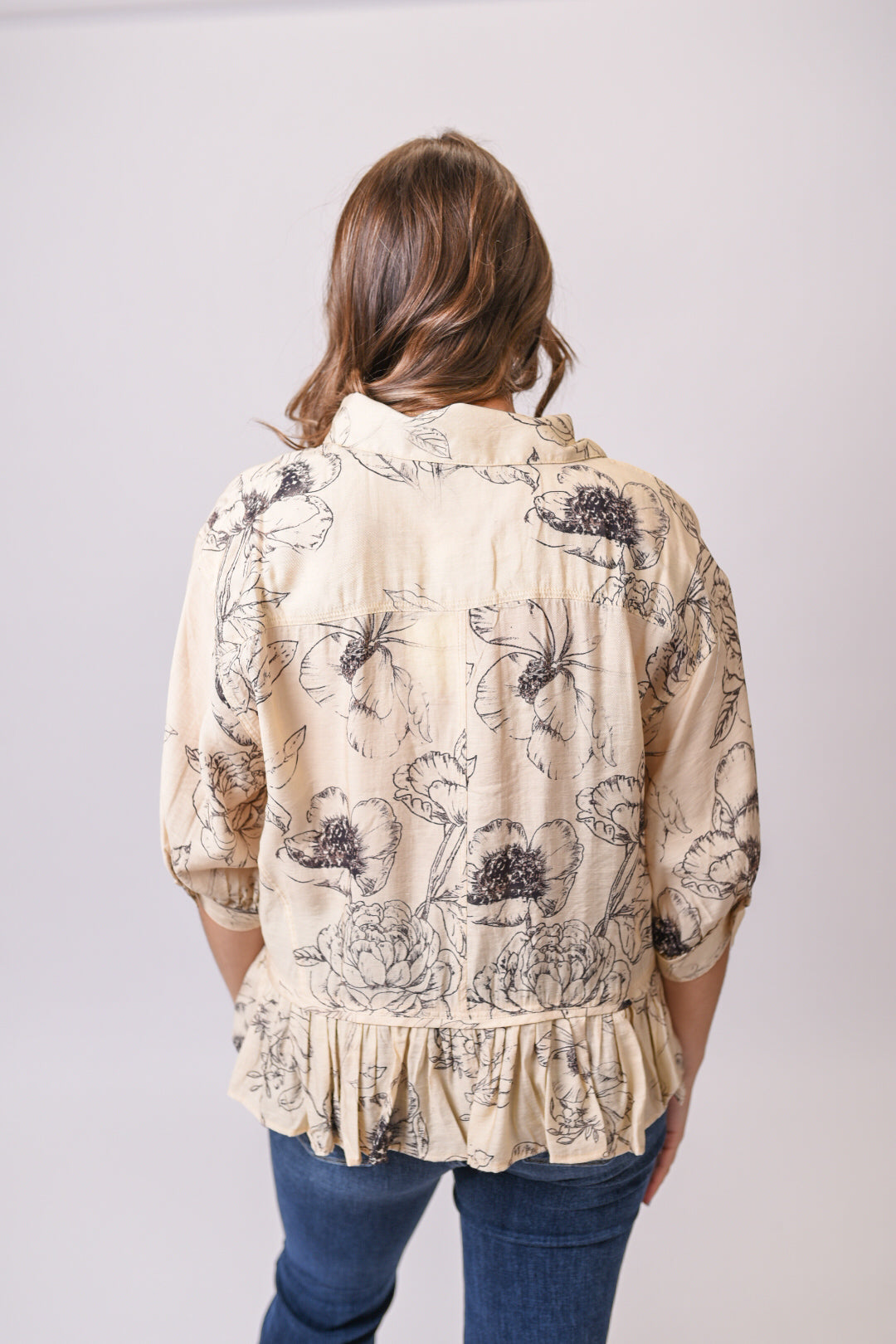 Vintage Bloom Peplum Blouse