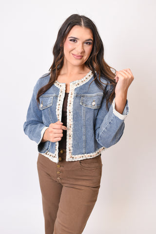 Vintage Lace Denim Jacket