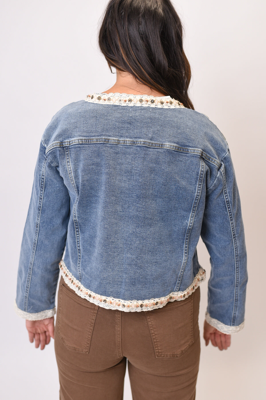 Vintage Lace Denim Jacket