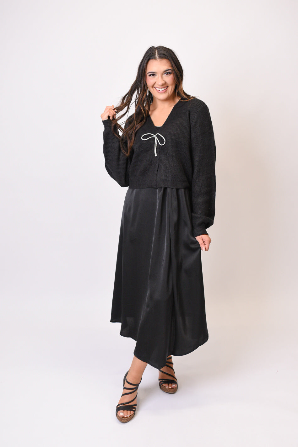 Oh Bow Pretty Sweater in Black