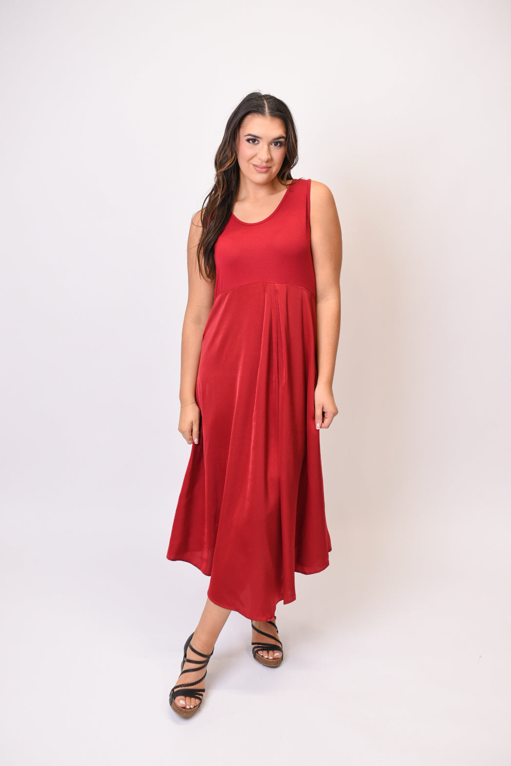 Evening Out Midi Dress In Burgundy