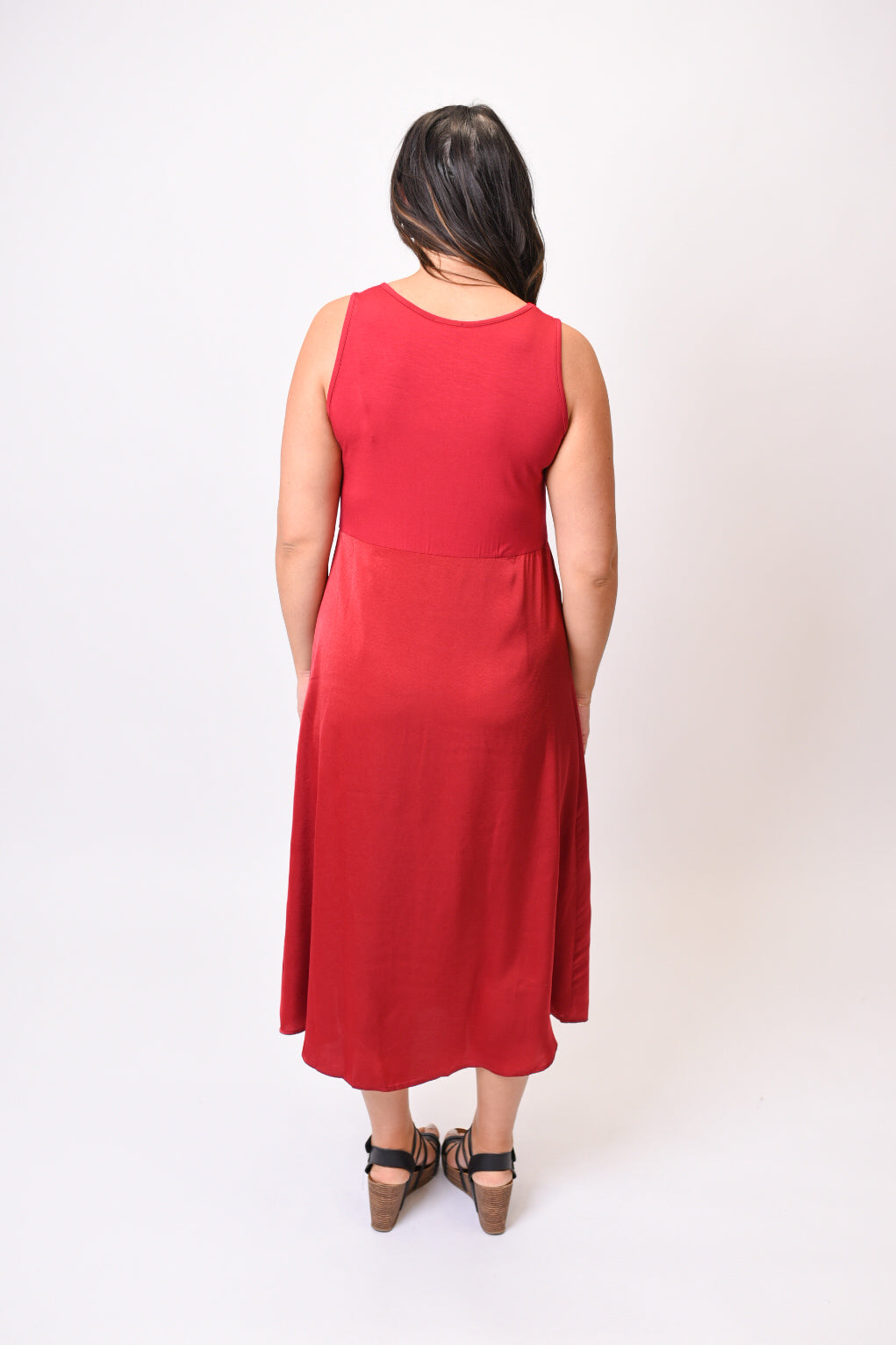 Evening Out Midi Dress In Burgundy