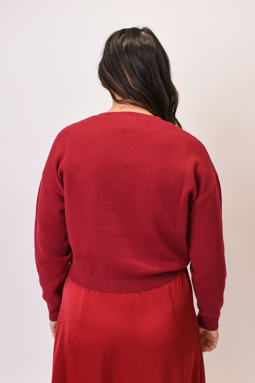 Twist Of Fate Sweater in Burgundy