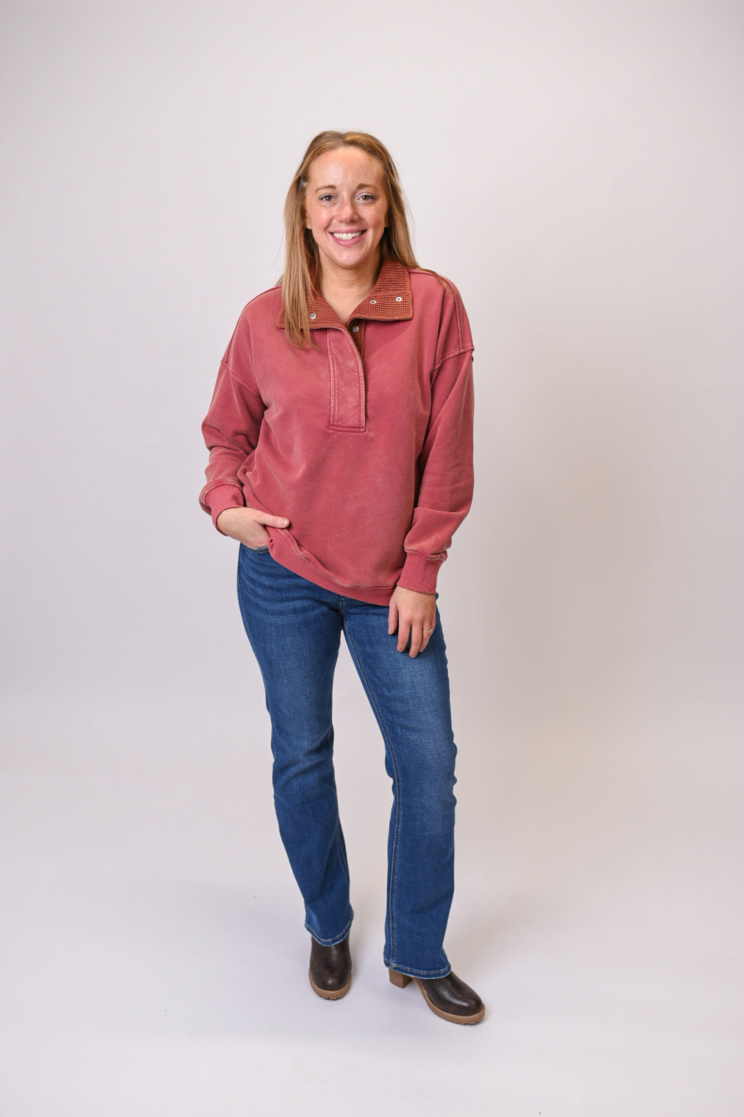 Snow Day Snap Collar Pullover