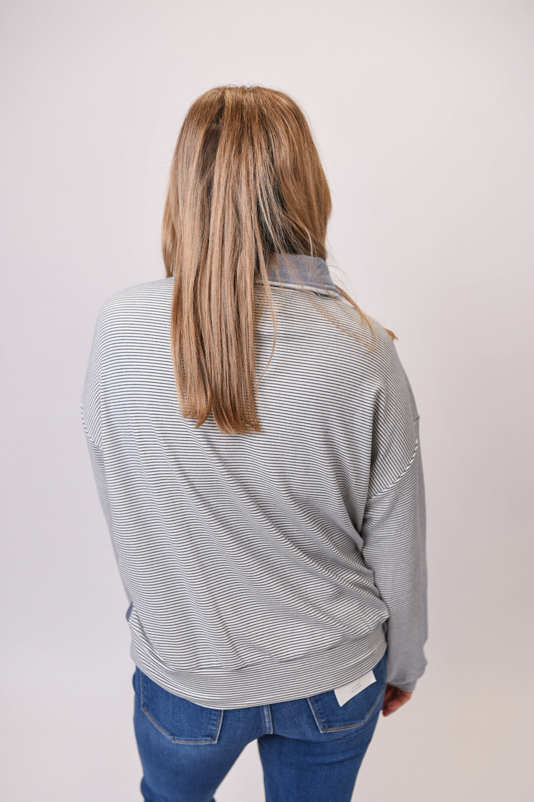 Cloud Nine Half Zip Pullover in Denim