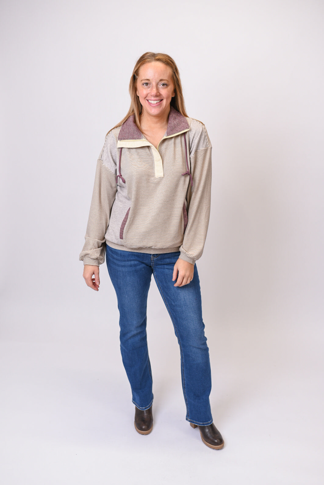 Cloud Nine Half Zip Pullover in Purple