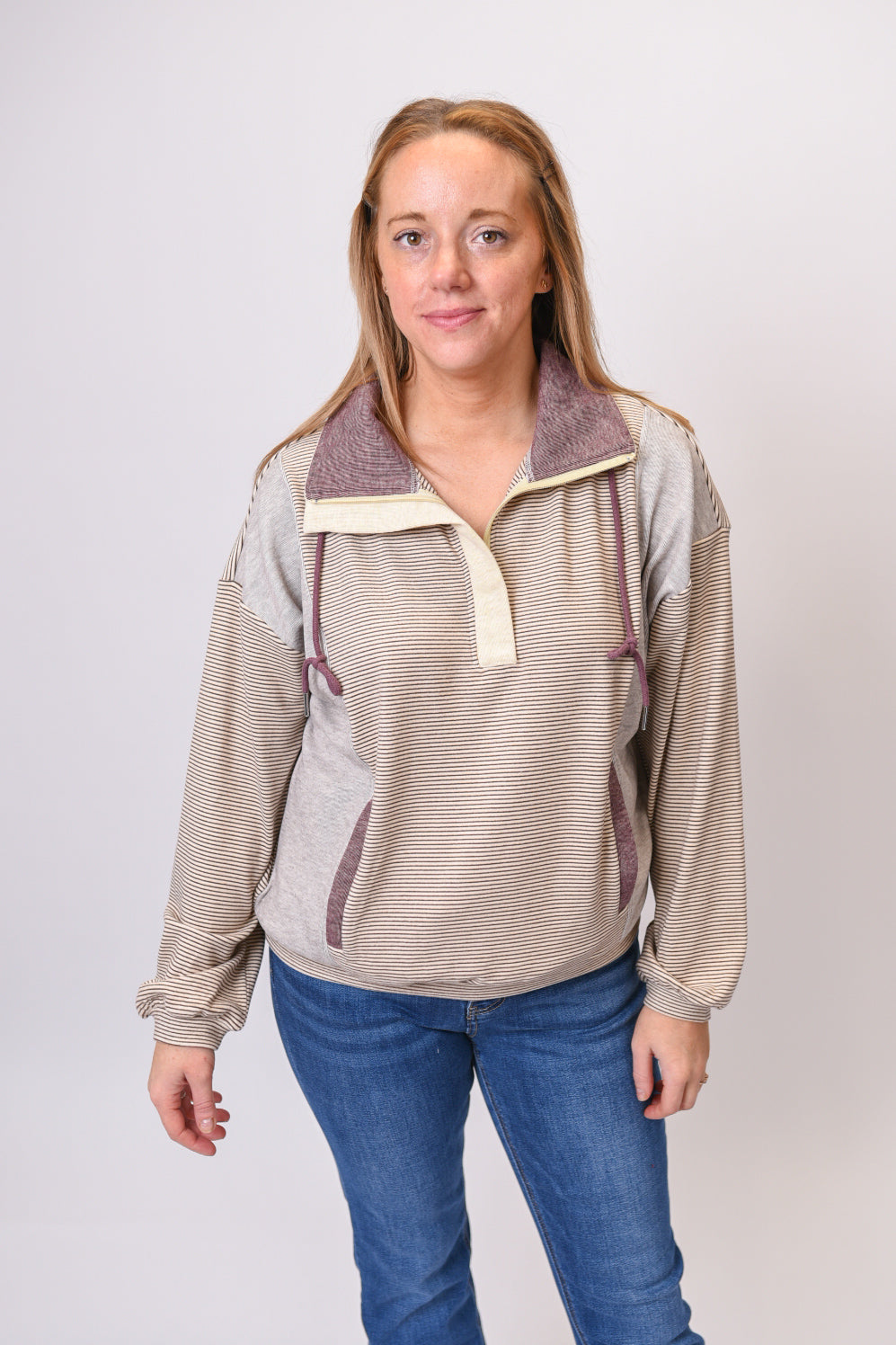 Cloud Nine Half Zip Pullover in Purple