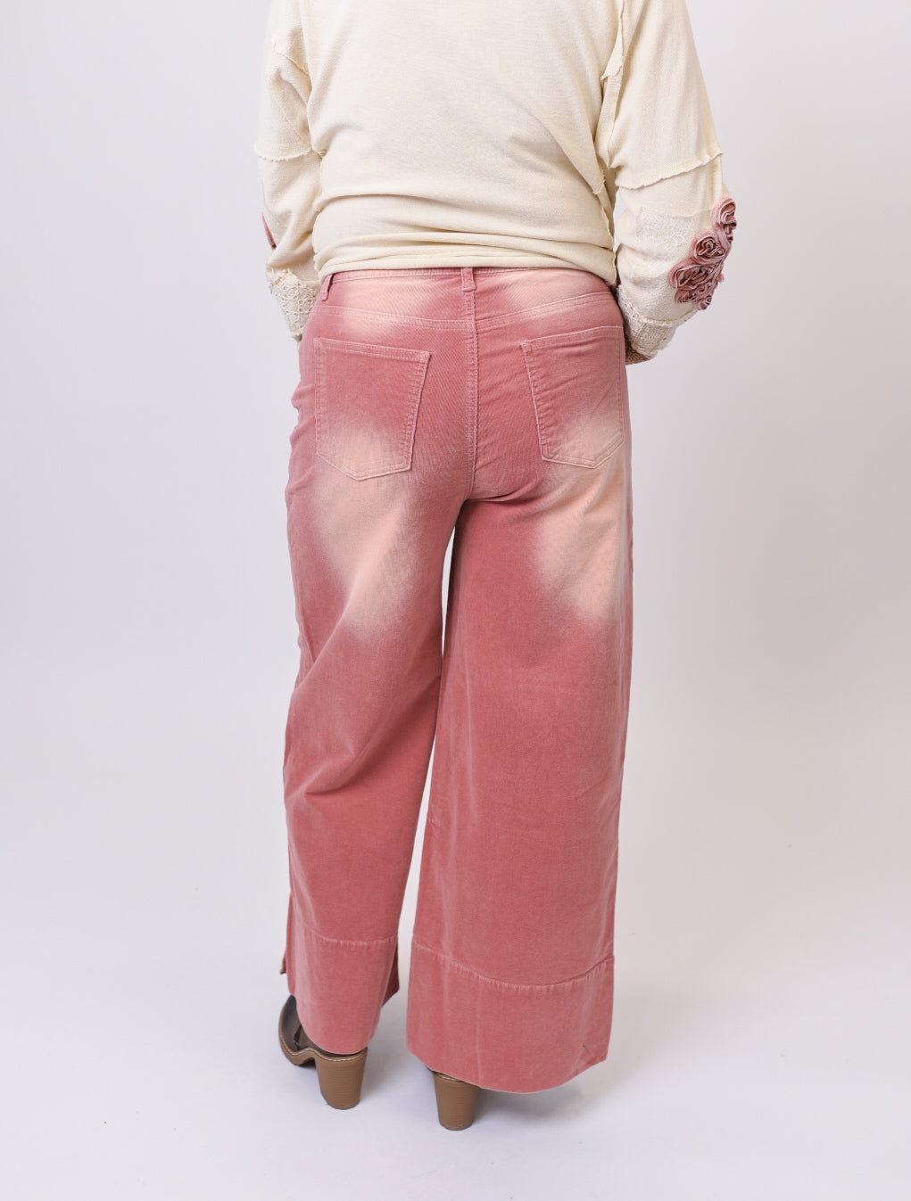 Grooving In Style Corduroy Pants in Rose