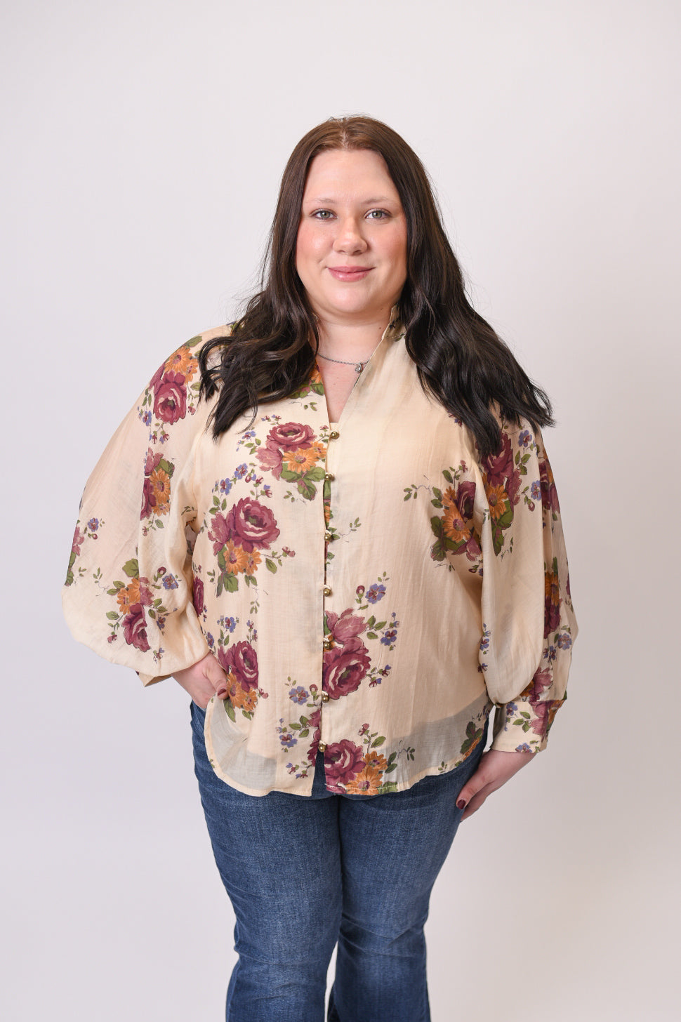 Romance Is In the Air Blouse in Curvy
