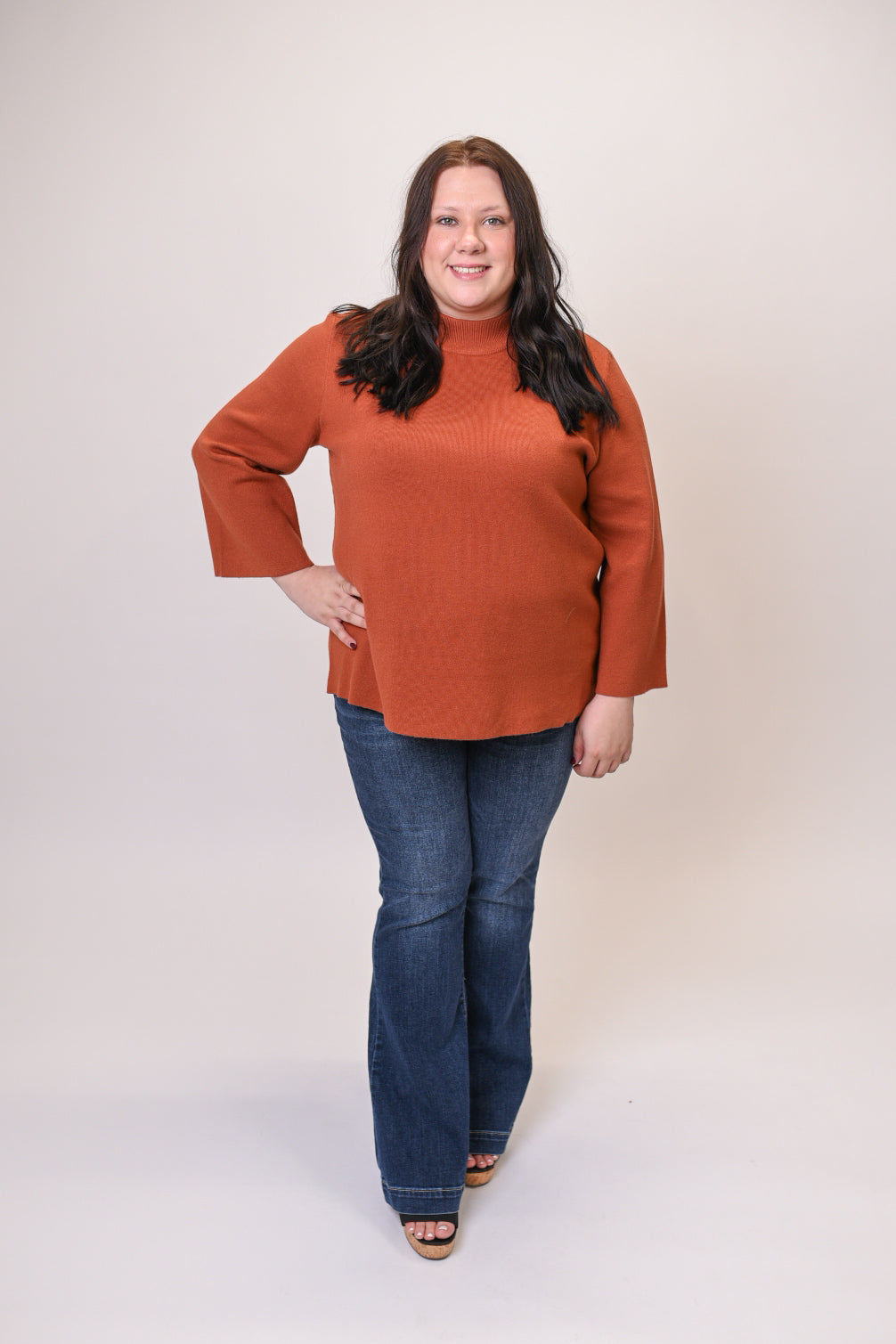 Basically Perfect Mock Neck Sweater in Curvy