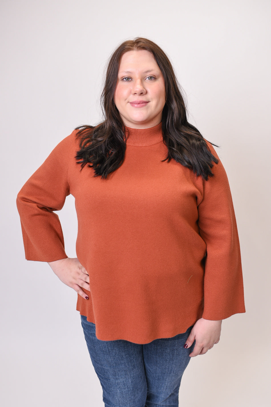 Basically Perfect Mock Neck Sweater in Curvy