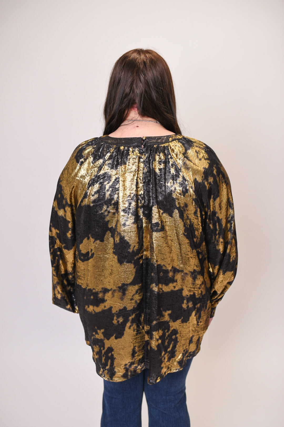 Afterglow Metallic Blouse in Curvy