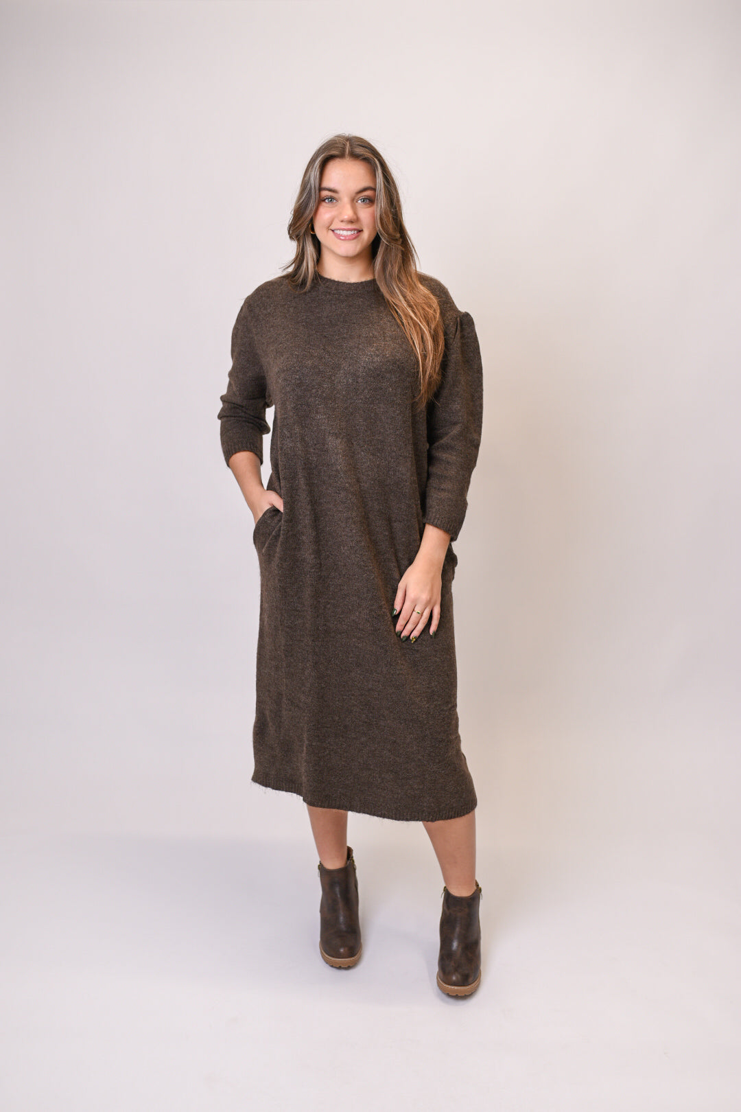 Luxe Umber Column Sweater Dress