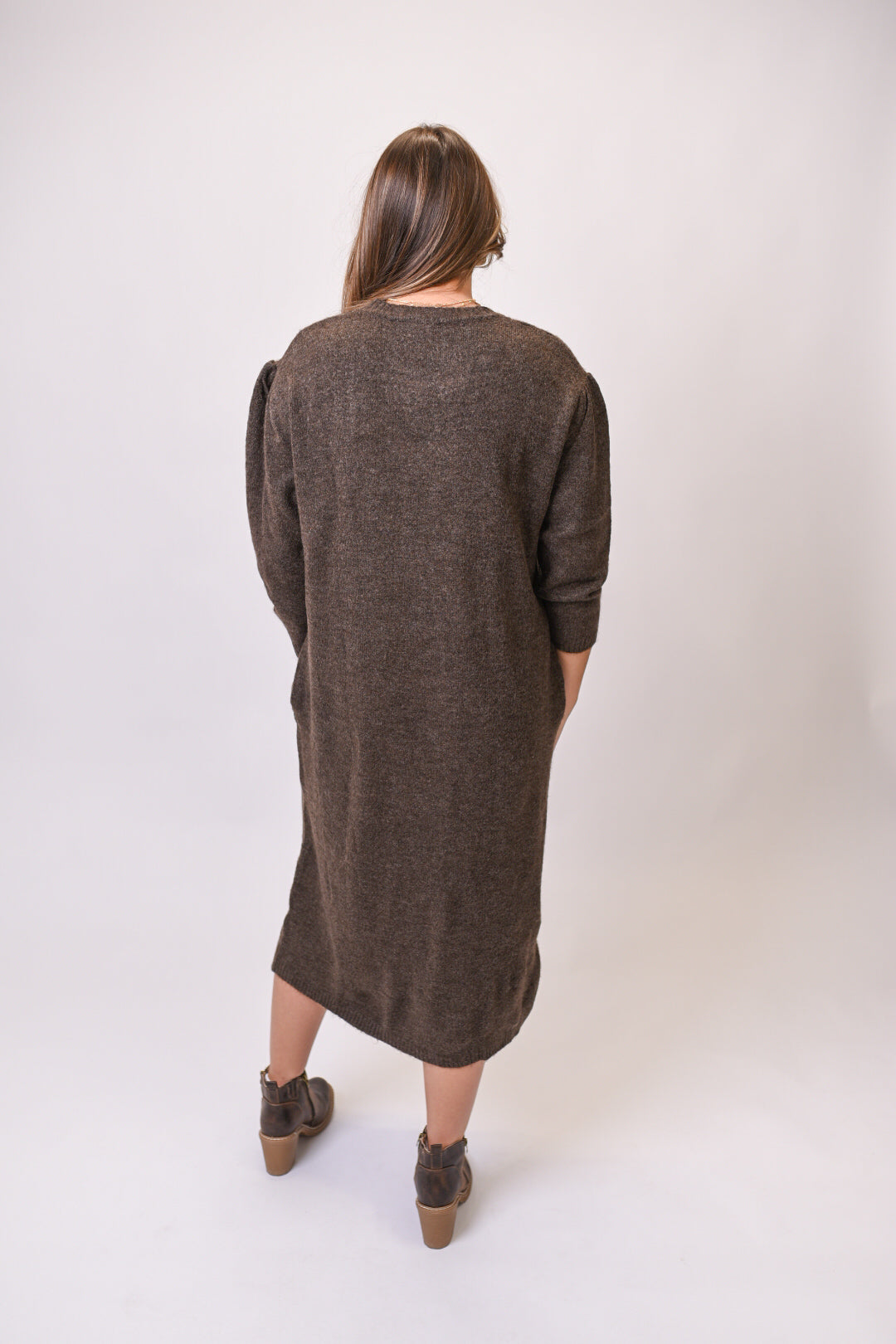 Luxe Umber Column Sweater Dress