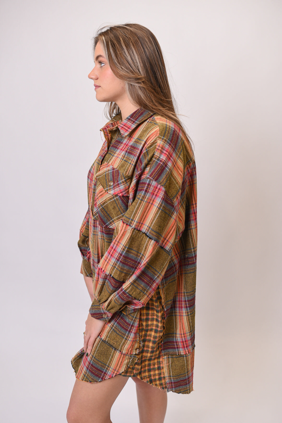 Warming Up Plaid Tunic Dress