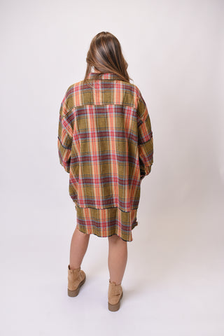 Warming Up Plaid Tunic Dress