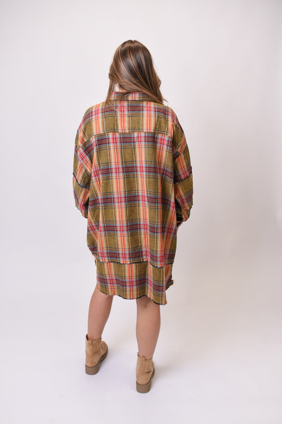 Warming Up Plaid Tunic Dress