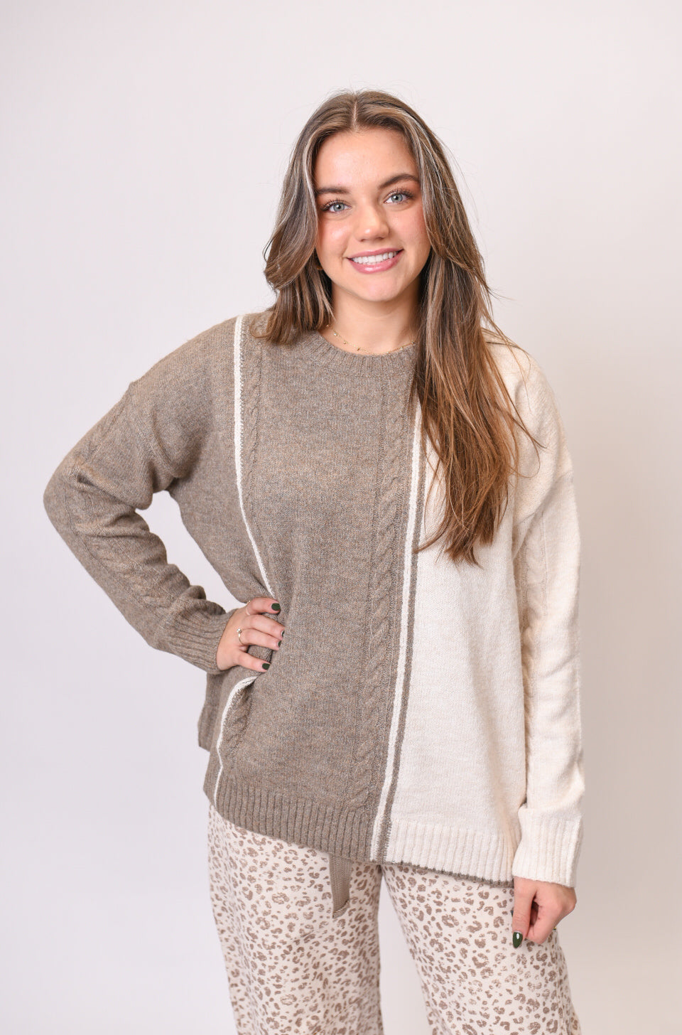 Blocks of Cable Sweater