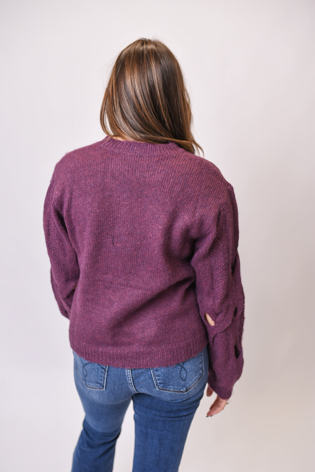 Cutting It Out Sweater in Plum