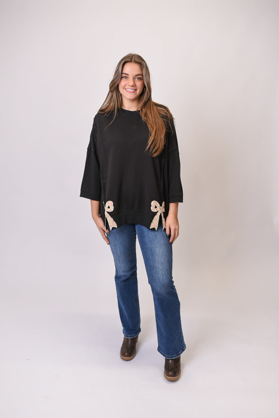 Ribbon & Relax Pullover in Black