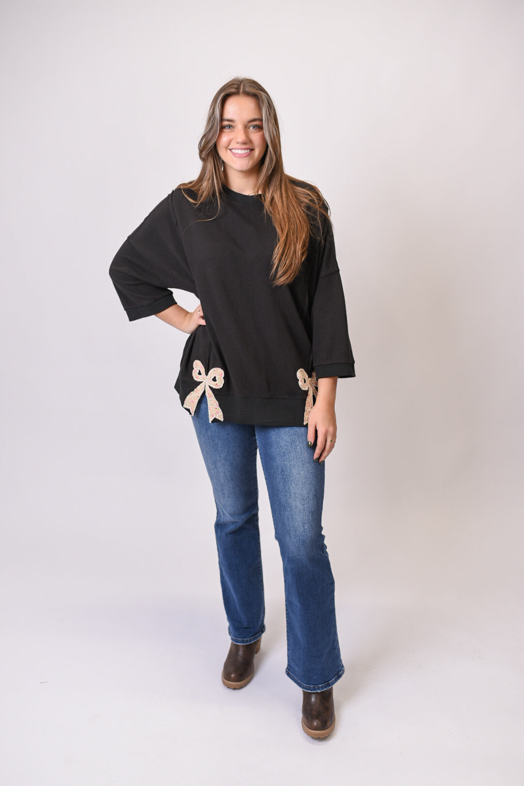 Ribbon & Relax Pullover in Black