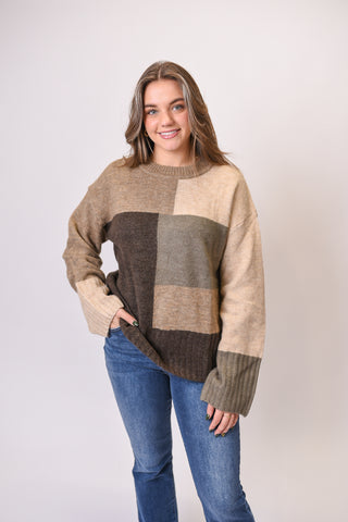 Blocks Of Mocha Sweater
