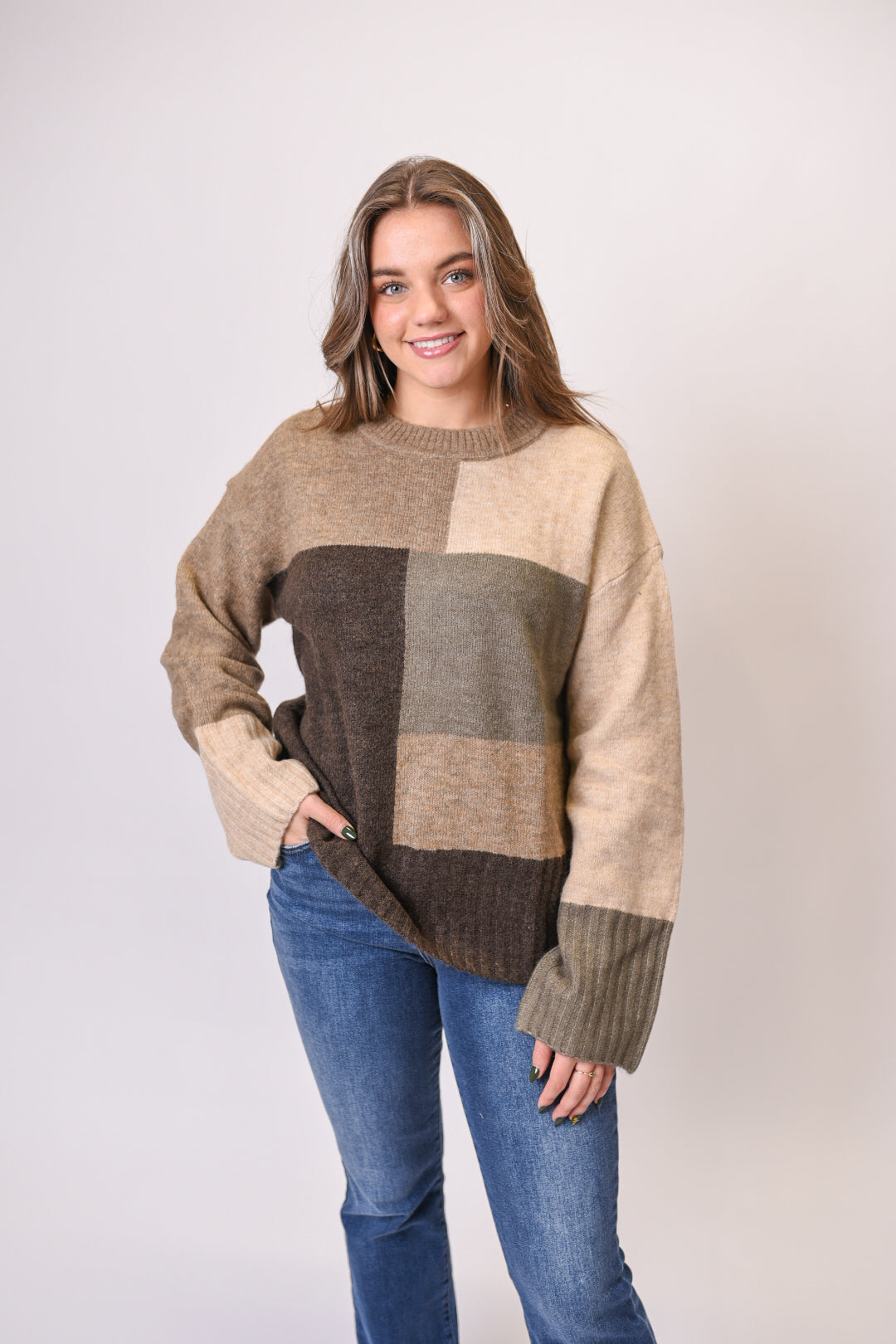 Blocks Of Mocha Sweater
