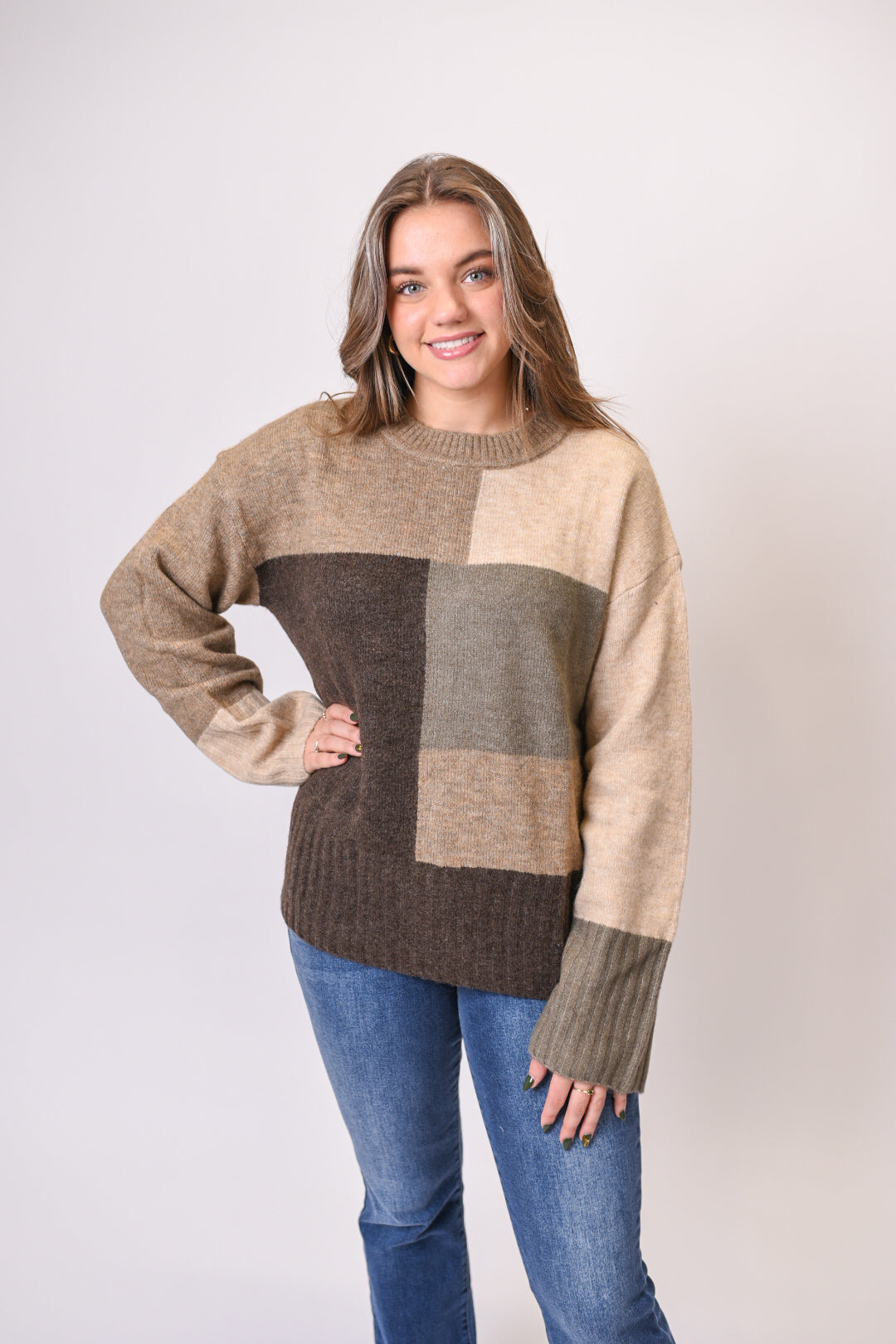 Blocks Of Mocha Sweater