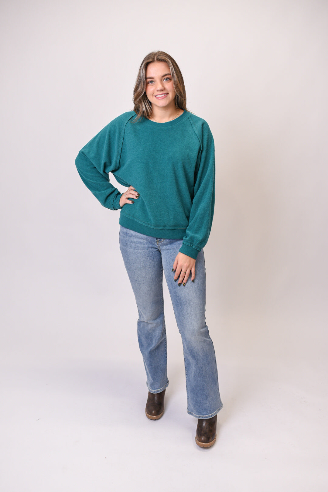 Chill State Pullover in Teal