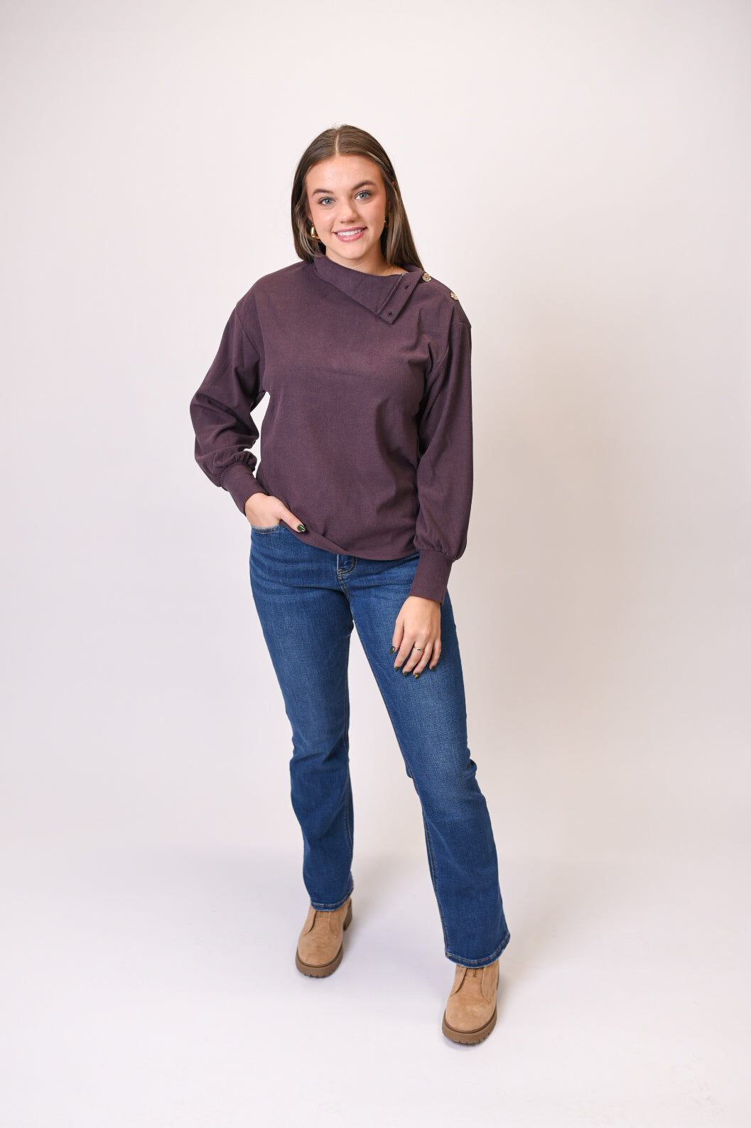 Audrina Top in Plum