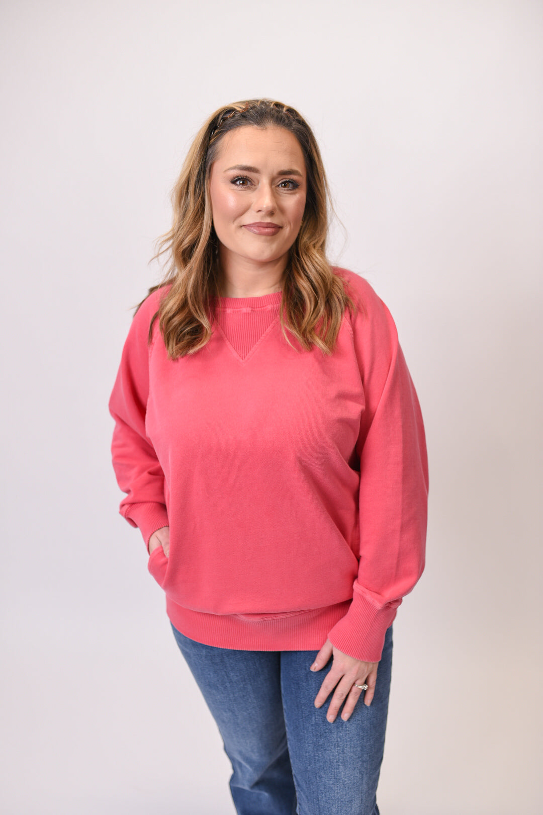 Color Pop Pocket Pullover