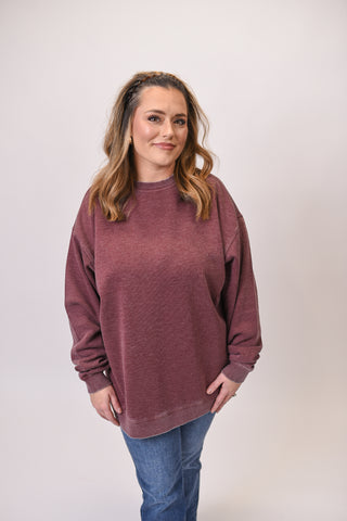 Butter Soft Long Pullover in Merlot