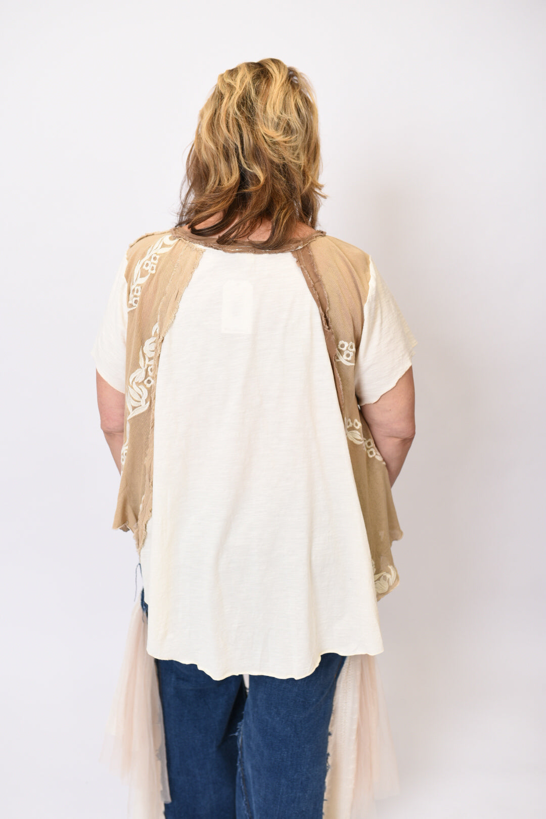 Embroidered Elegance Top in Taupe by Oli and Hali