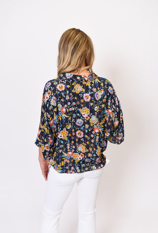 Tropical Sun Floral Tie Top Blue