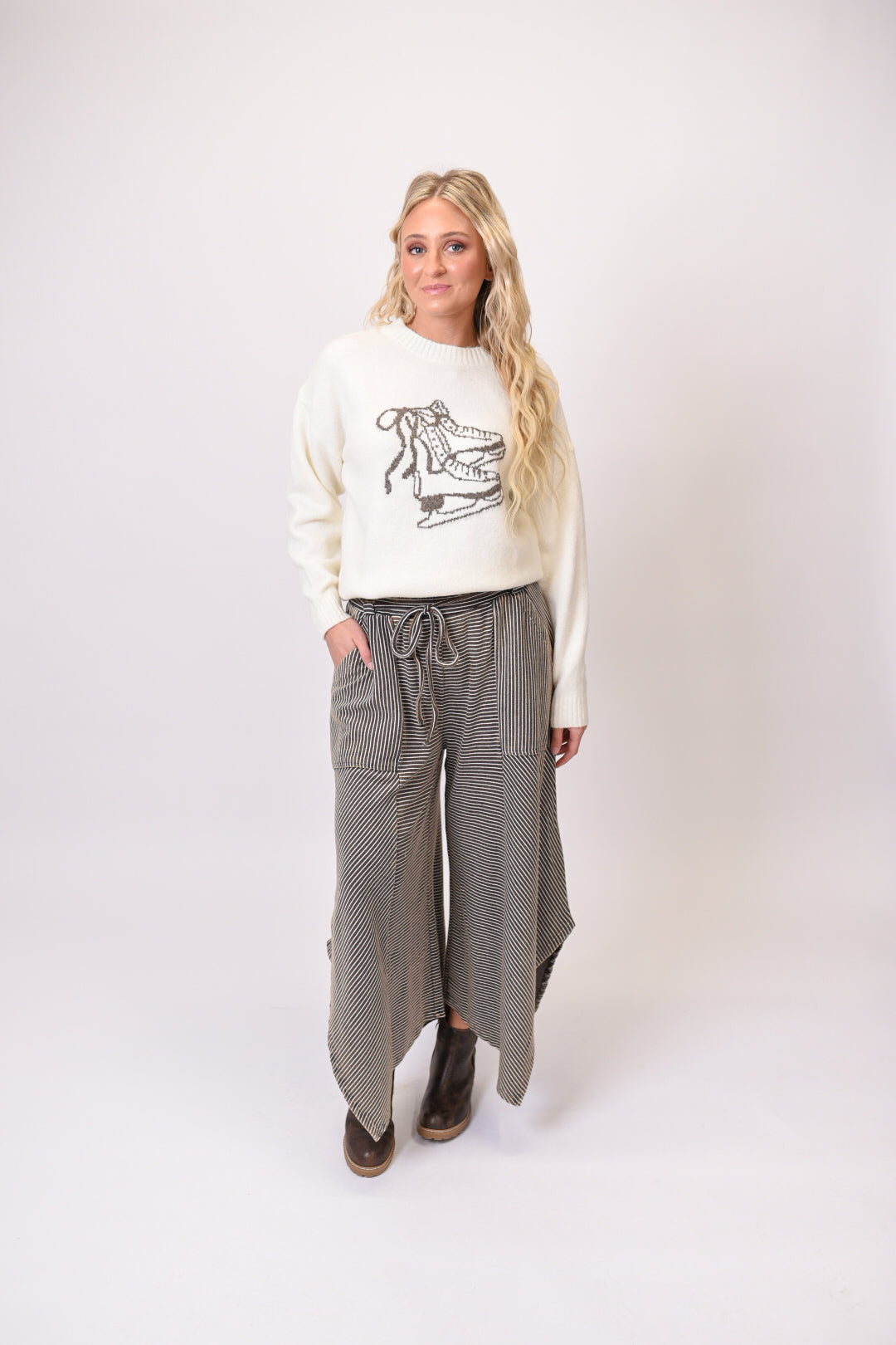 Easygoing Striped Palazzo Pants