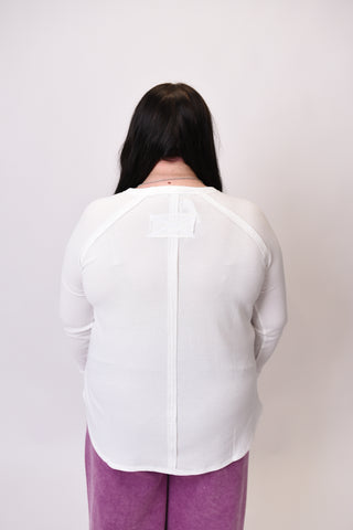 Essentials Waffle Pullover in White