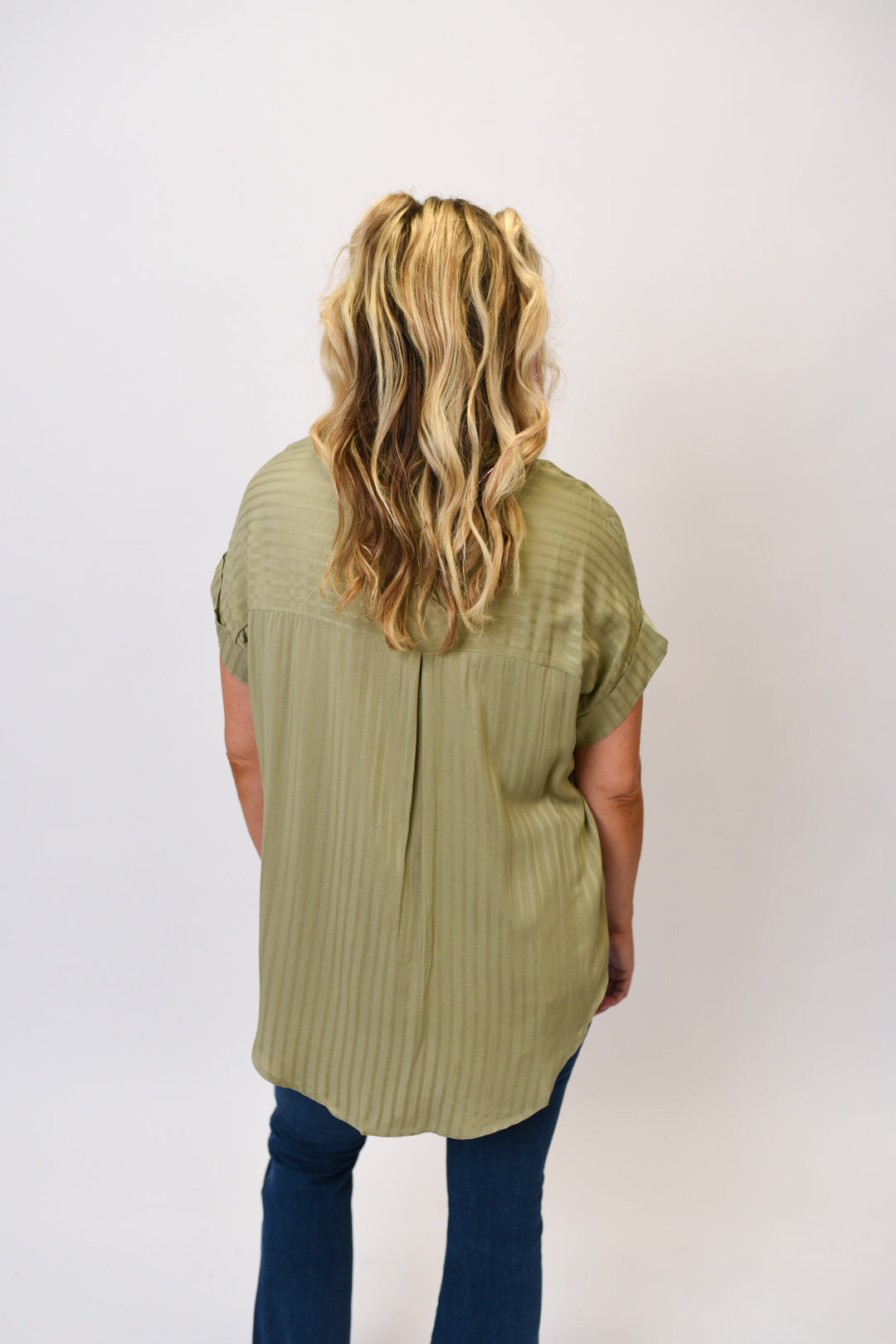 Striped Charm Blouse in Olive