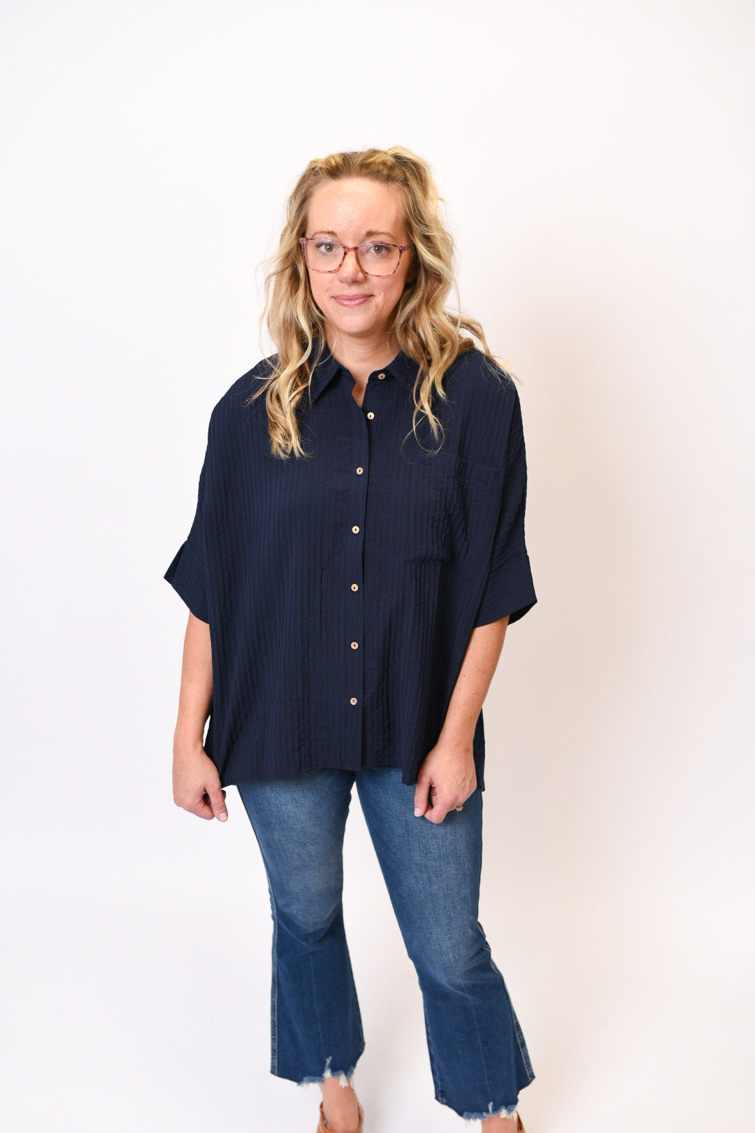 Midnight Harbor Button Up Top