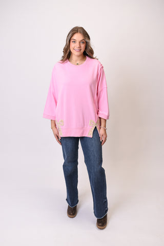 Ribbon & Relax Pullover In Pink