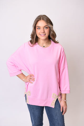 Ribbon & Relax Pullover In Pink