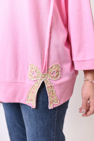 Ribbon & Relax Pullover In Pink