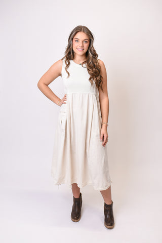 Morning Light Midi Dress in Ecru