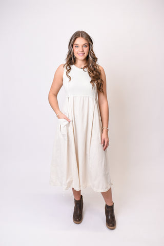 Morning Light Midi Dress in Ecru