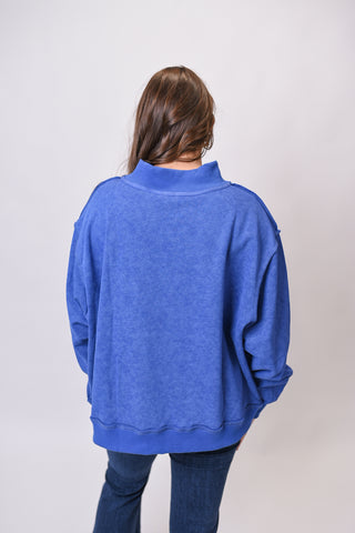 Pinky Promise Pullover in Blue