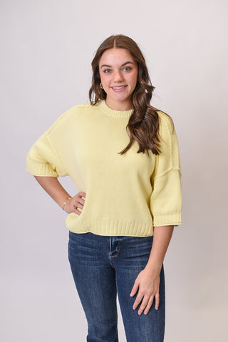 Hello Sunshine Knit Top in Yellow