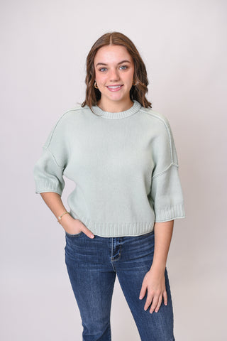 Hello Sunshine Knit Top in Mint