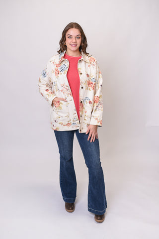 Backyard Blooms Denim Jacket
